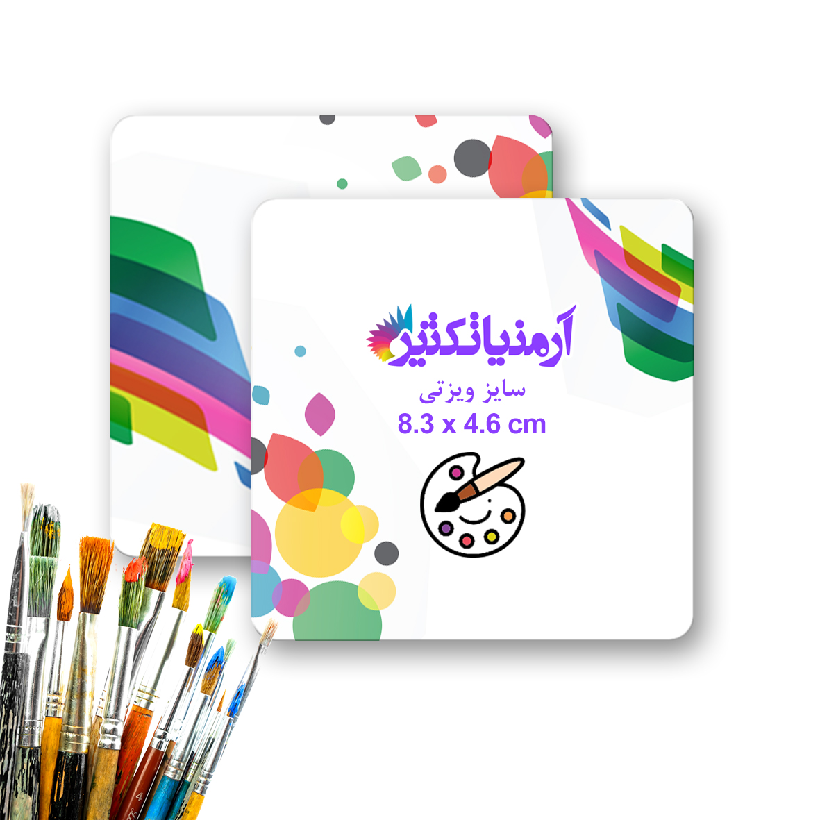 طراحی کارت ویزیت مربع سایز 5.4 دورو